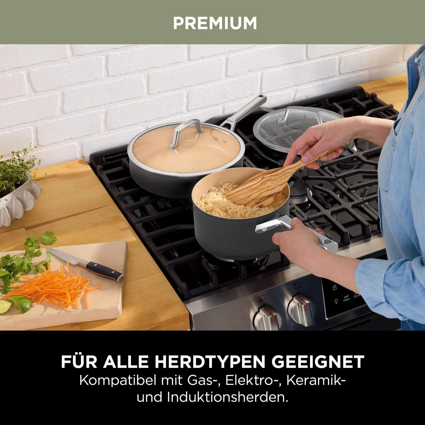Ninja Extended Life Bratpfanne 24cm Keramik Terrakotta