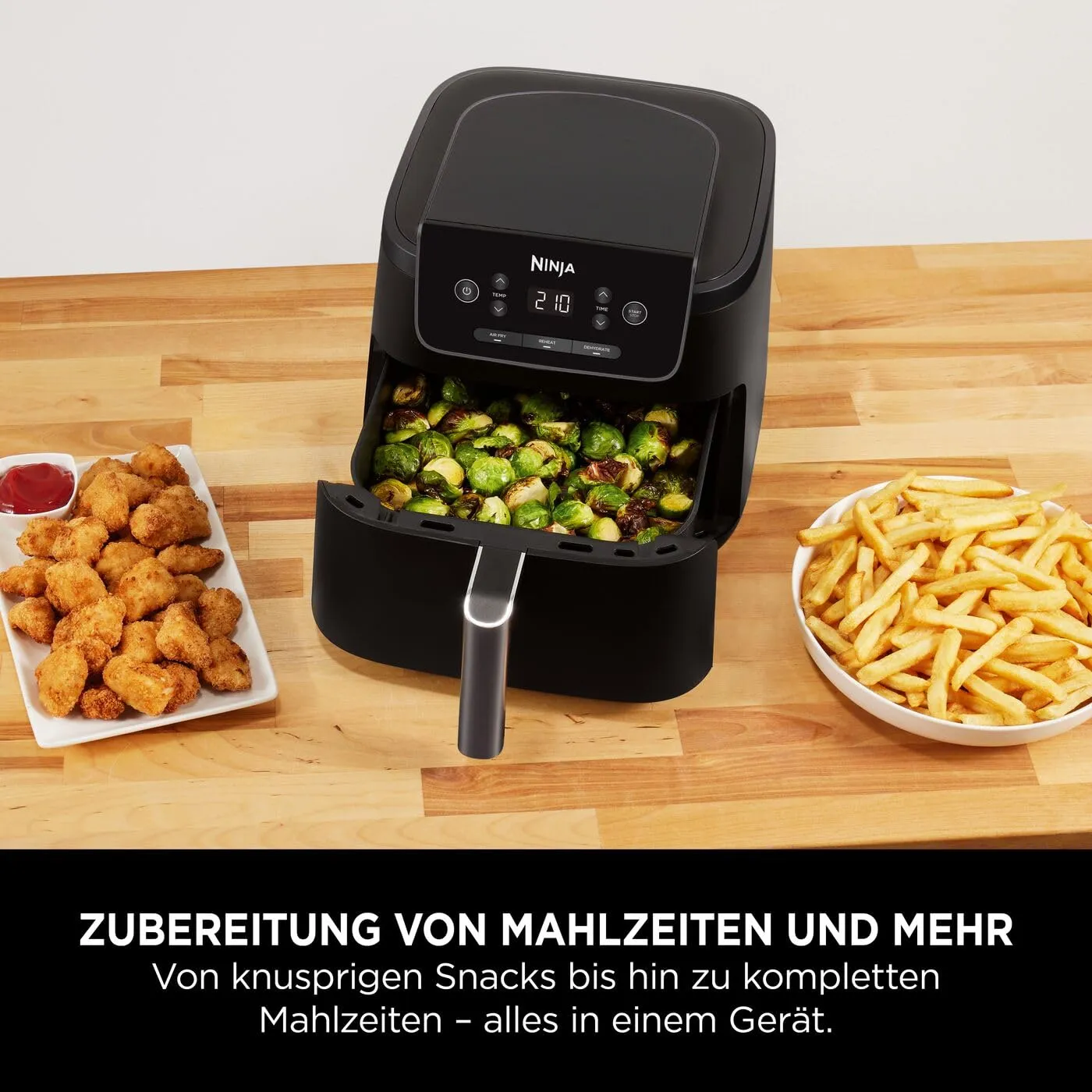 Ninja 3-in-1 Heißluftfritteuse Schwarz 4,7 l AirCrisp
