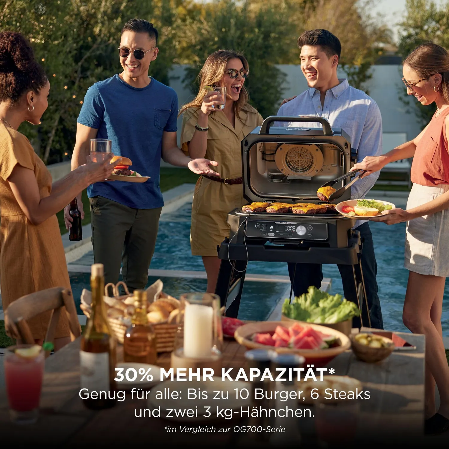 Ninja Woodfire Pro Connect XL BBQ Smoker-Grill Blau Schwarz