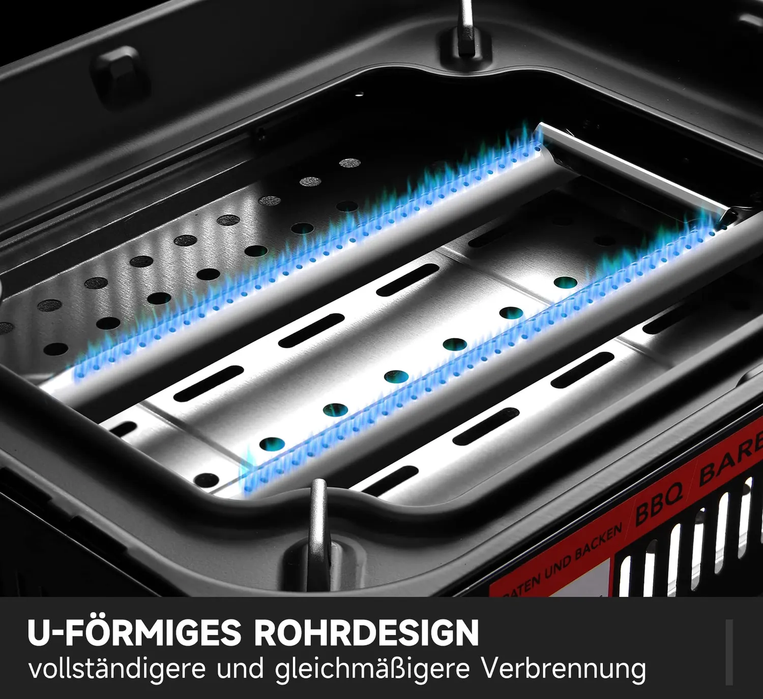 HOMELUX Camping Gasgrill 2,2kW mit Grillpfanne Glasdeckel