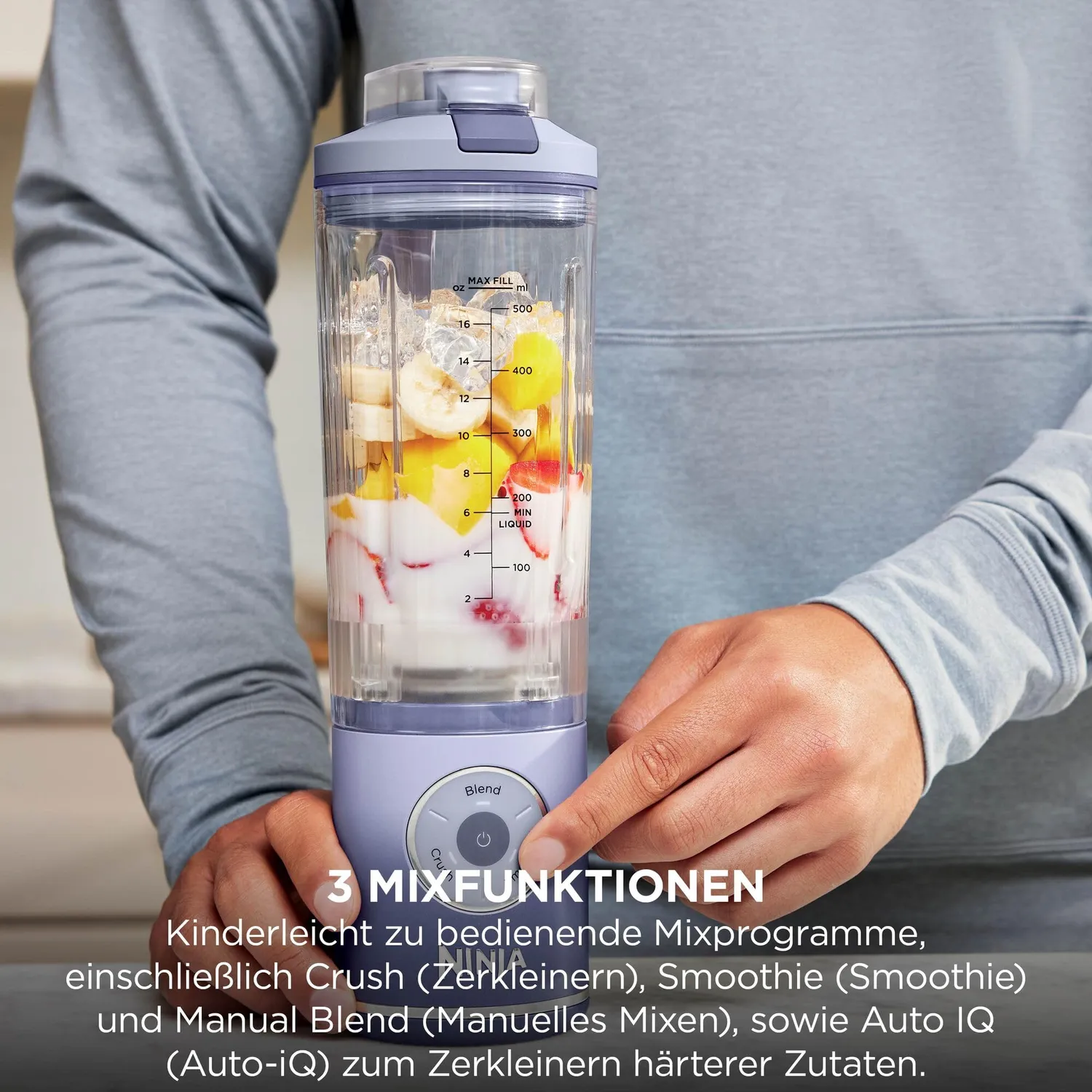 Ninja Blast Max Mixer Lavendel Silber 2x 570 ml Crush