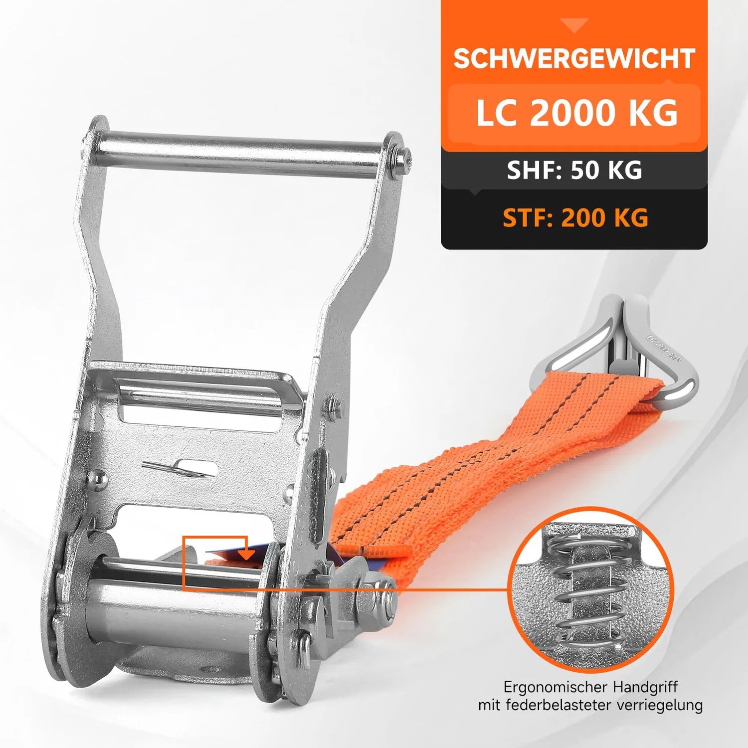 HOMELUX Spanngurte mit Ratsche 8 Stück 6 m mit Haken