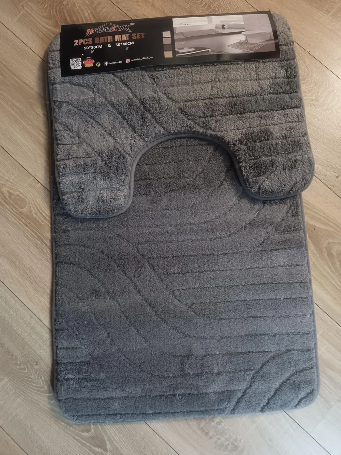 HOMELUX 2-teiliges Badematten-Set 50x80cm Beige rutschfest